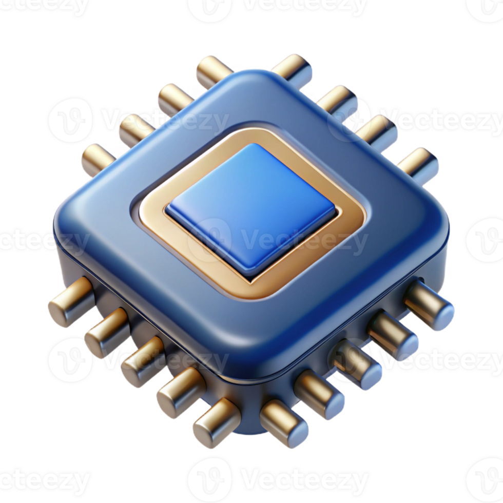 impressive artistic Microchip with circuitry detailed png