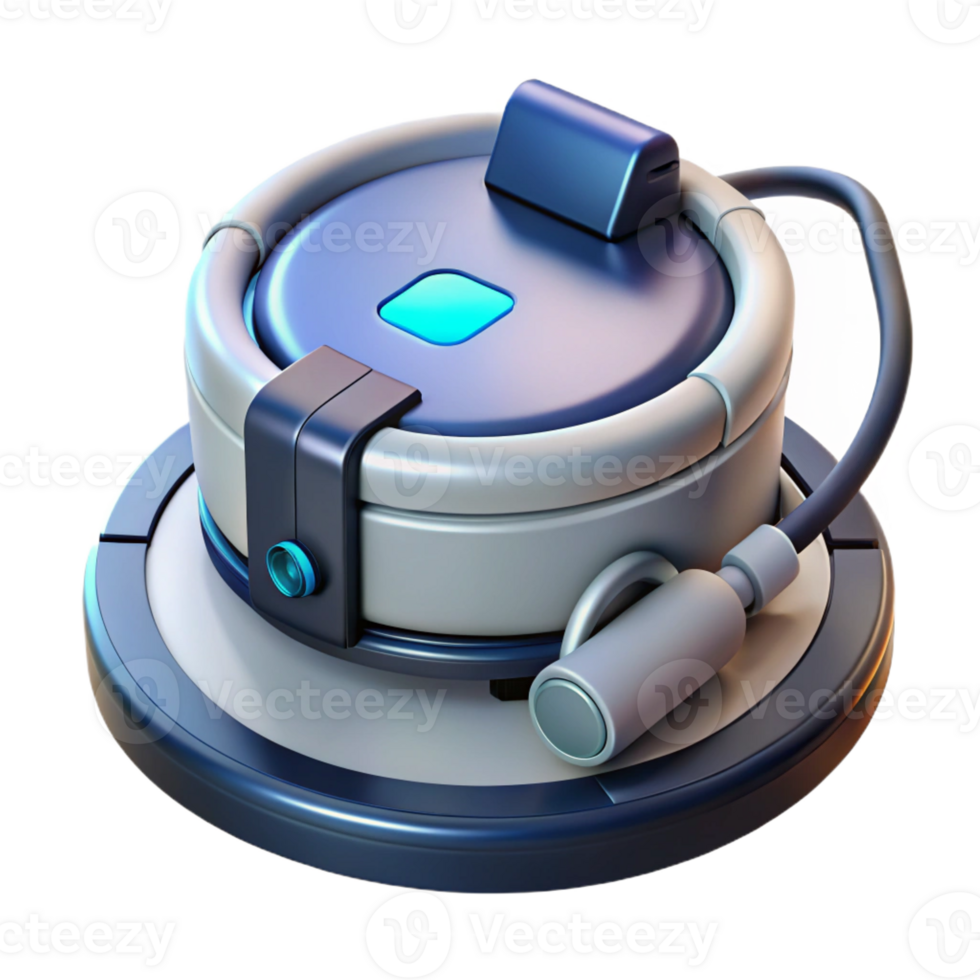wonderful classic Robot vacuum cleaner with charging dock detailed png