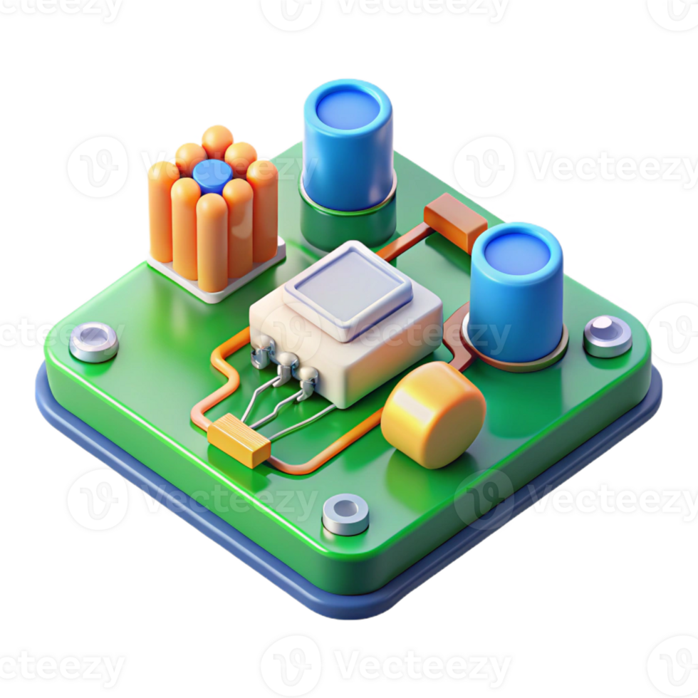 serene contemporary Circuit board with components exclusive png