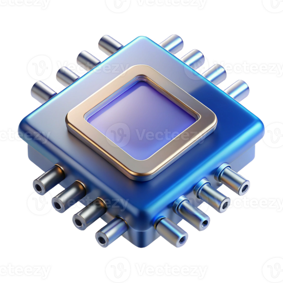 magnificent classic Quantum computer processor chip professional png
