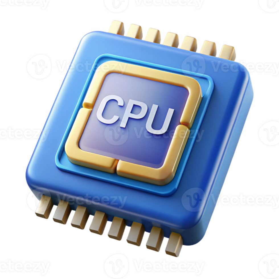 impressive contemporary CPU, central processing unit high resolution png