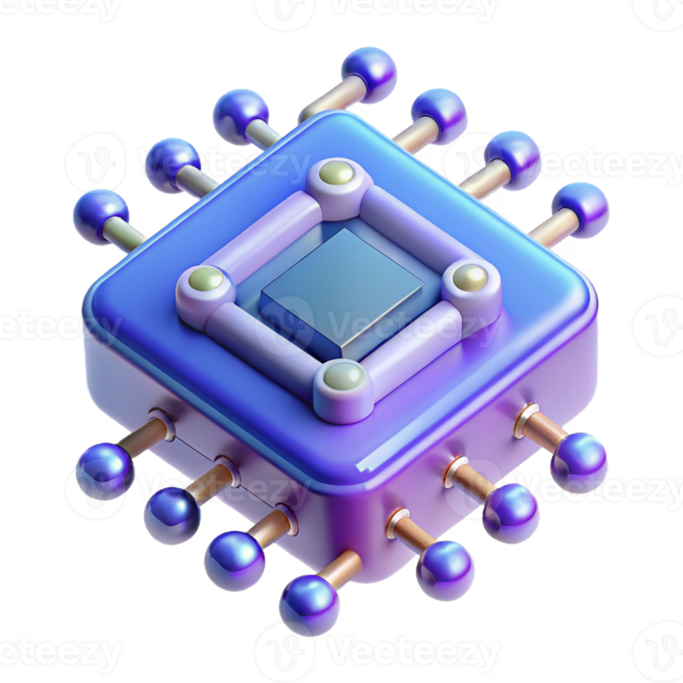 beautiful vintage Quantum computer processor professional png