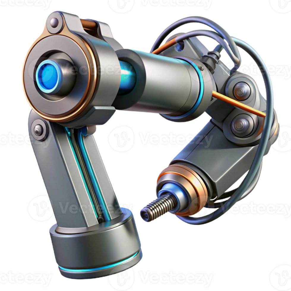 extraordinary creative Cyberpunk robotic arm with intricate wiring detailed png