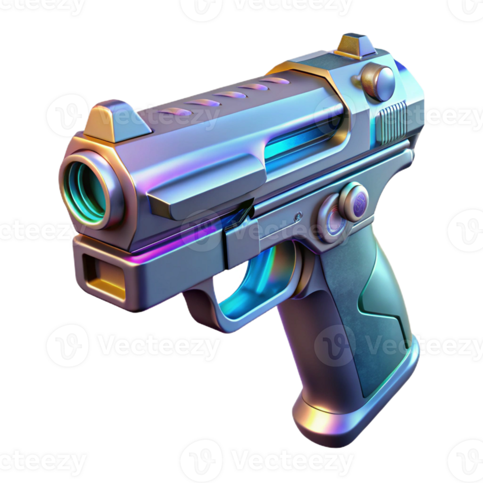 impressive minimalist Futuristic pistol with holographic sight premium png