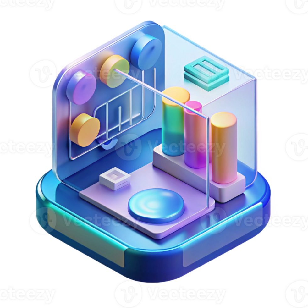 beautiful modern Holographic data interface with complex diagrams exclusive png