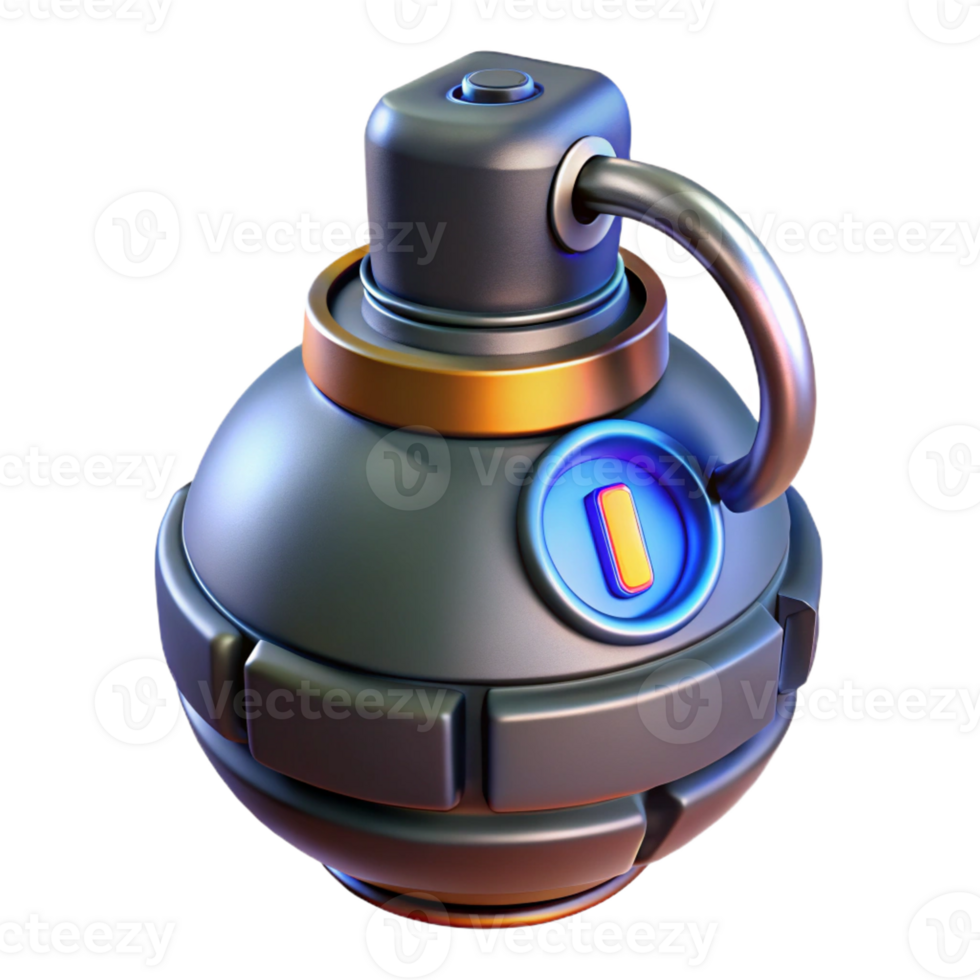 wonderful artistic Futuristic grenade with digital countdown timer high resolution png