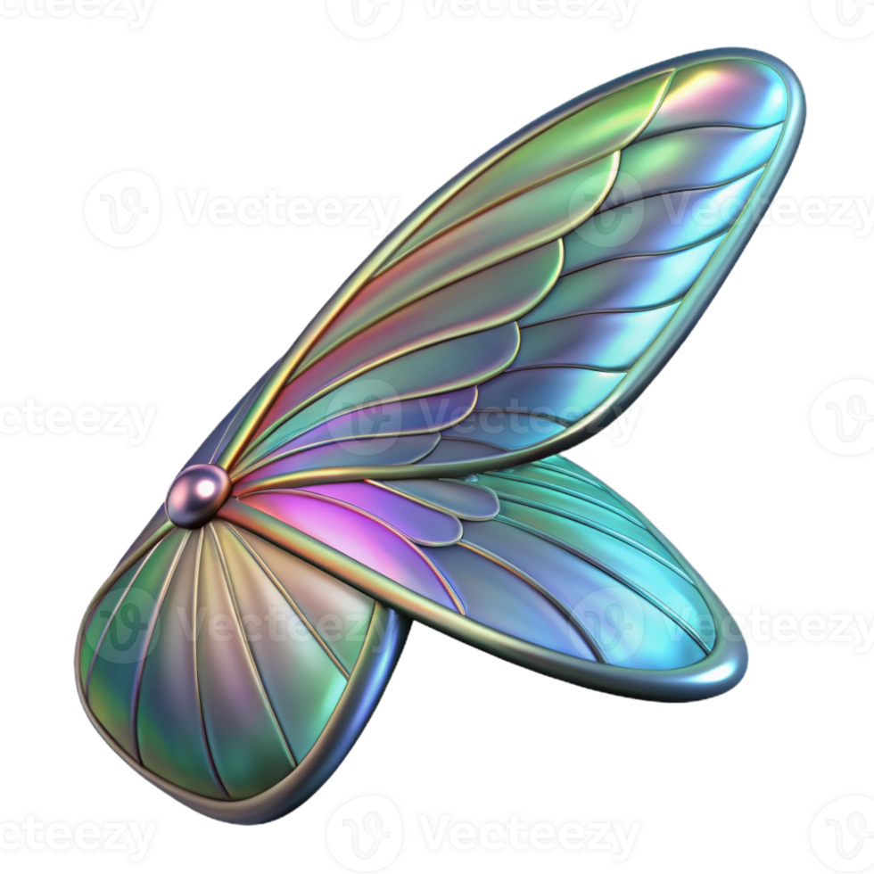 vibrant artistic Alien insect wing with iridescent patterns high resolution png