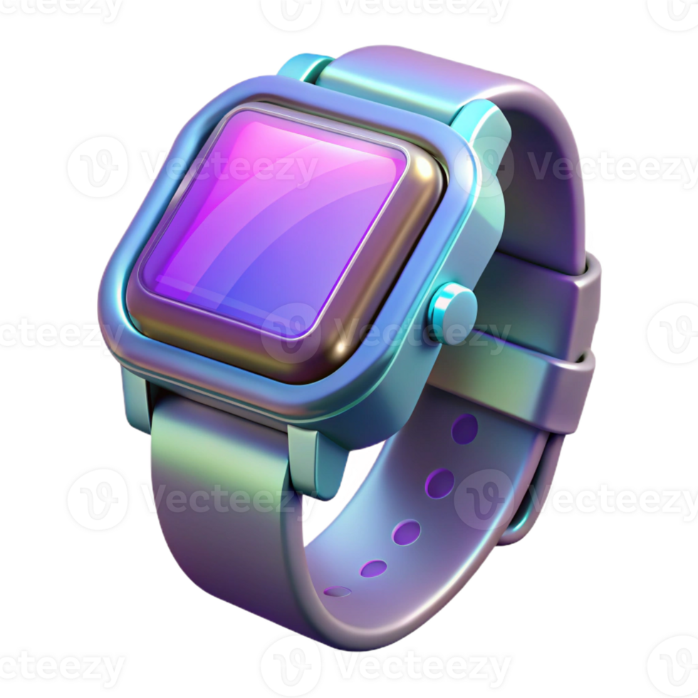 wonderful minimalist Cyberpunk wristwatch with holographic display genuine png