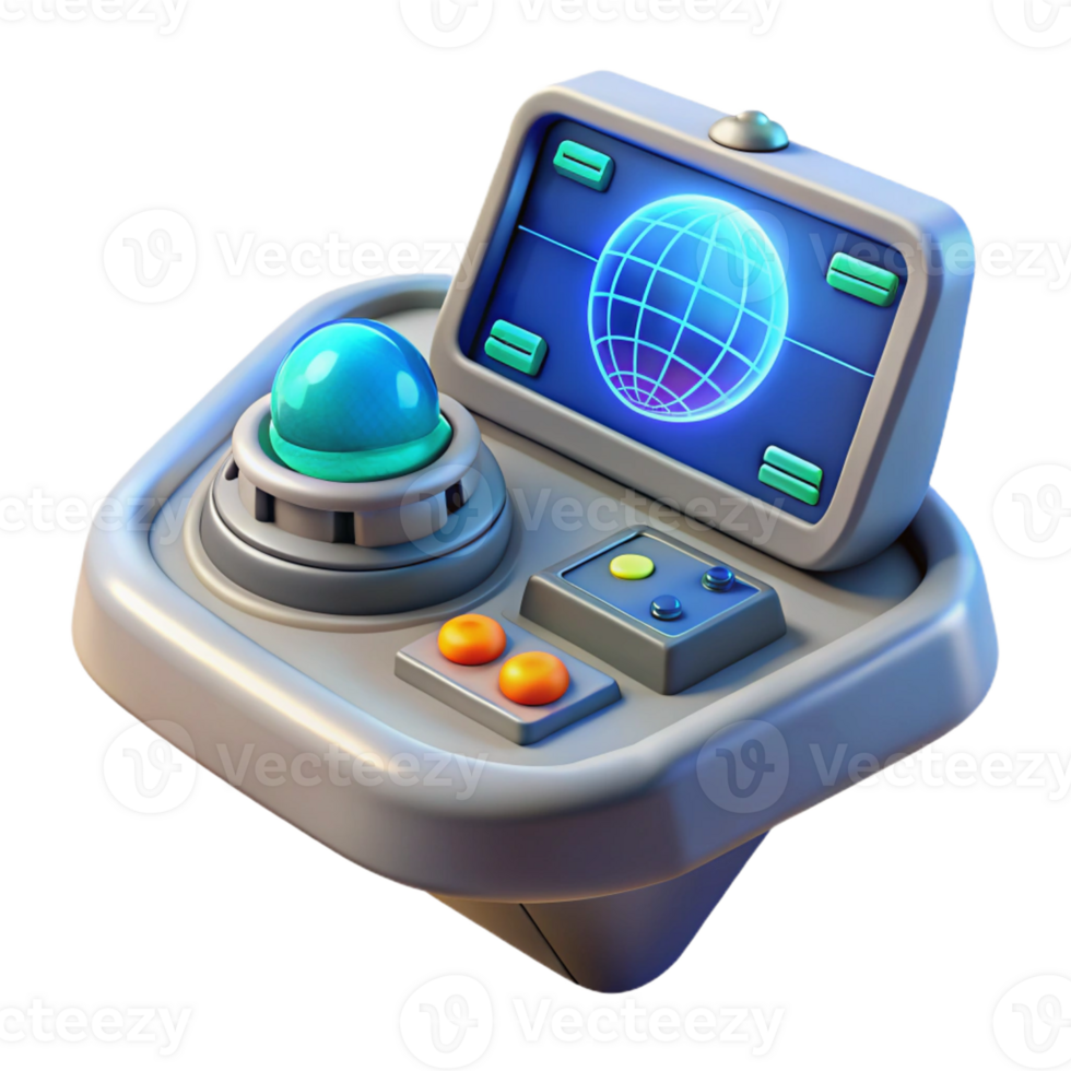 stunning artistic Spaceship navigation console with holographic map exclusive png