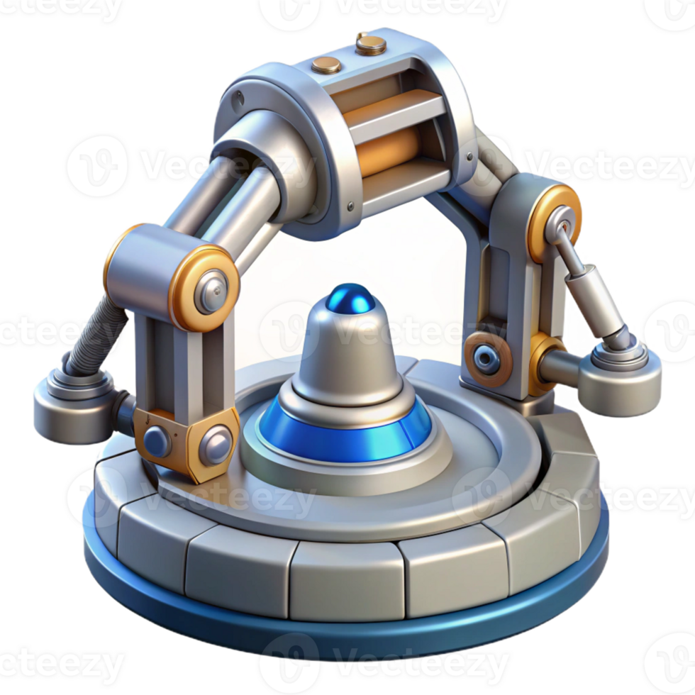 elegant artistic Spaceship docking clamp with mechanical arms detailed png