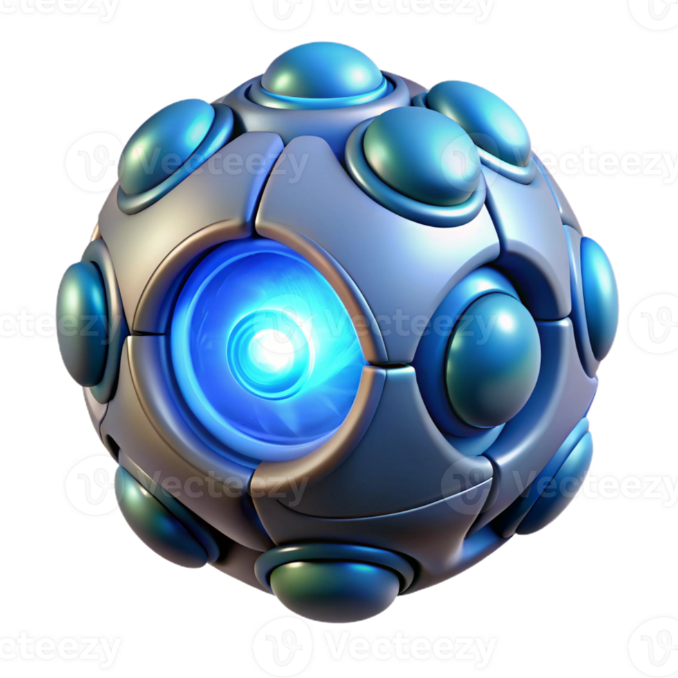 dramatic classic Futuristic energy cell with glowing core premium png