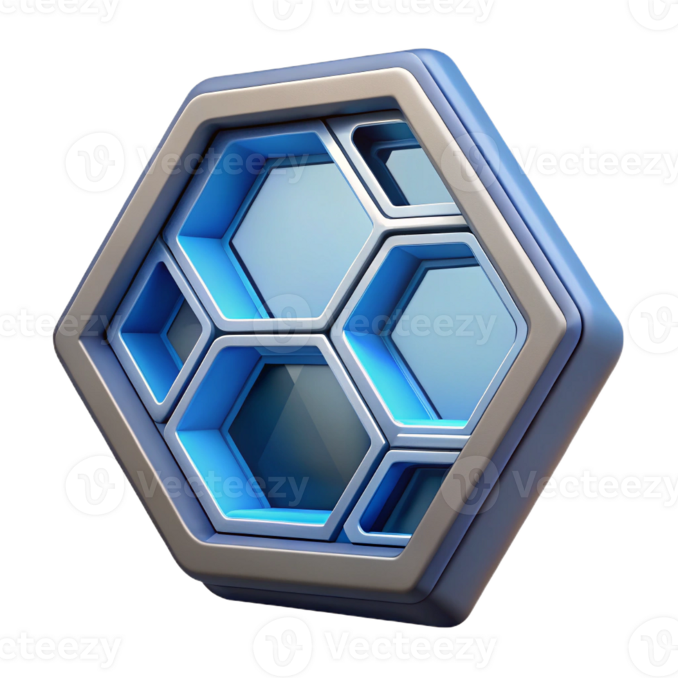 extraordinary abstract Spaceship window with hexagonal panels genuine png