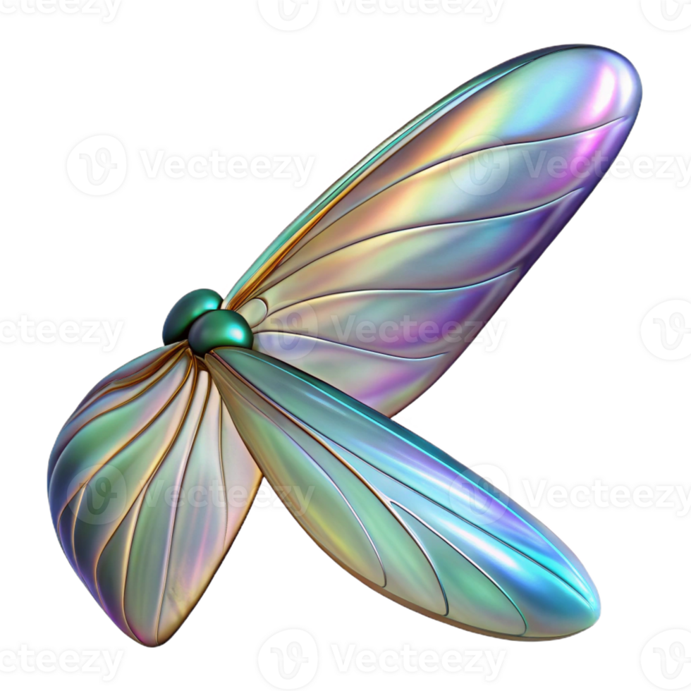 beautiful contemporary Close-up of a dragonfly wing iridescent detailed png