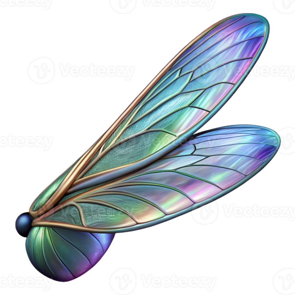 elegant traditional Close-up of a dragonfly wing iridescent authentic png