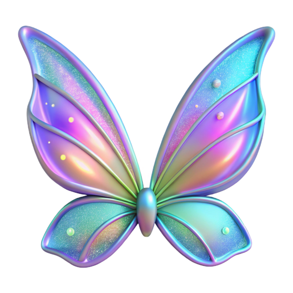 stunning modern Fairy wings, glittery, iridescent, 4K png