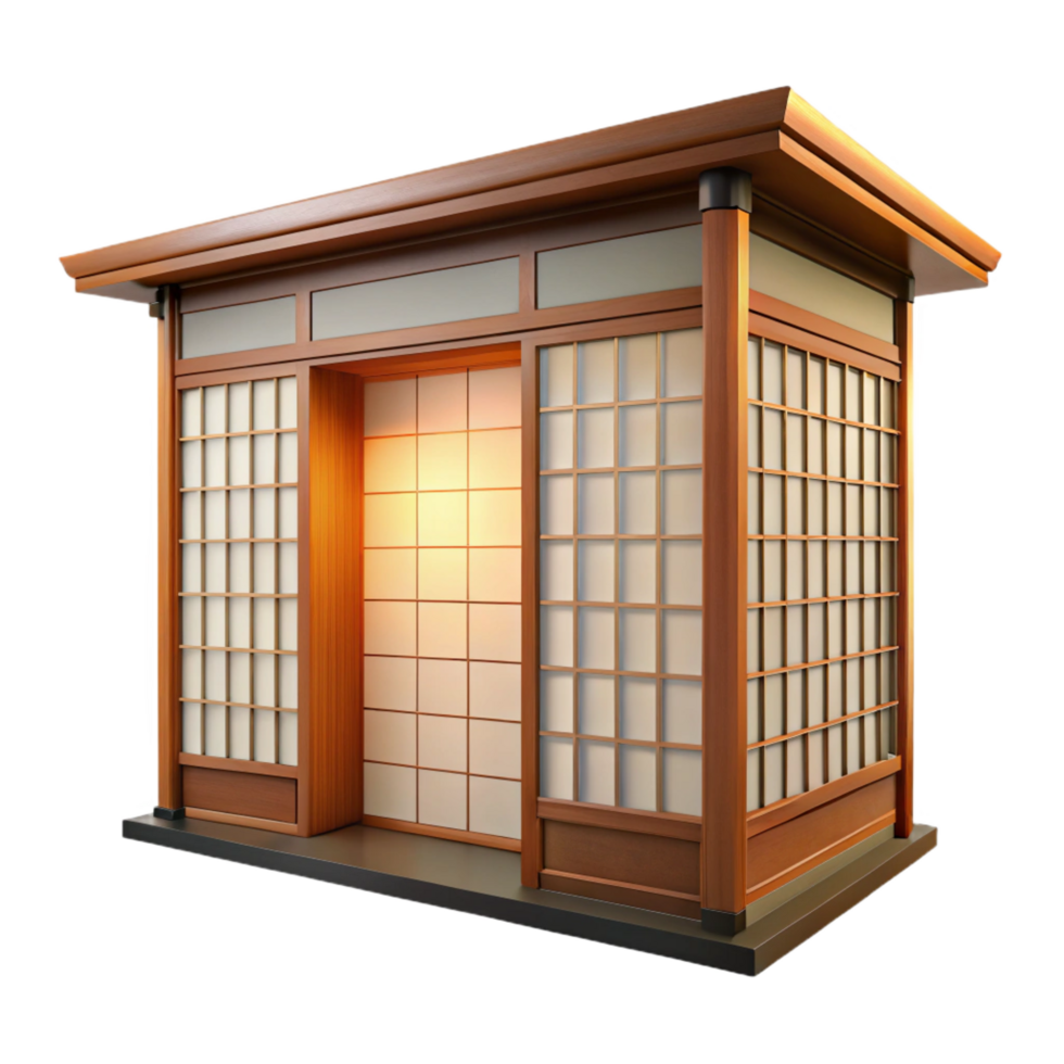 magnificent minimalist Traditional Japanese house sliding door Shoji screen, premium png
