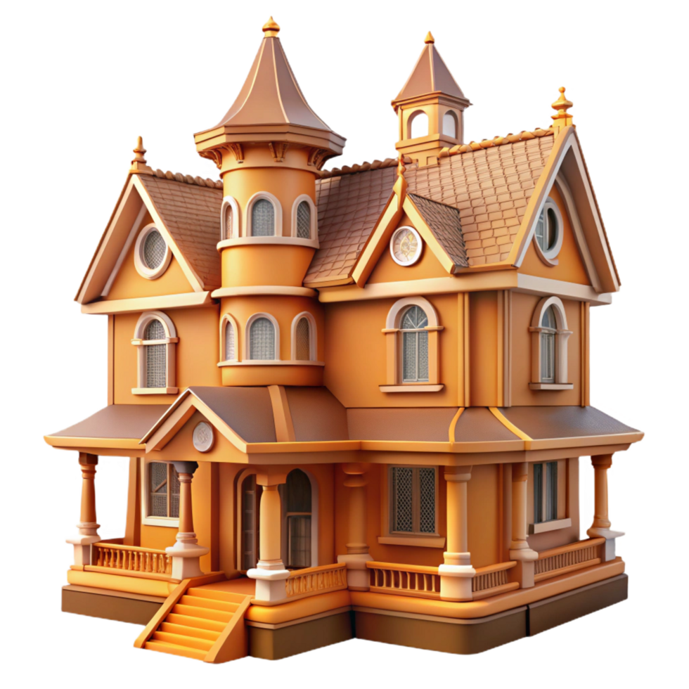 elegant modern Victorian house gingerbread trim detail, detailed png