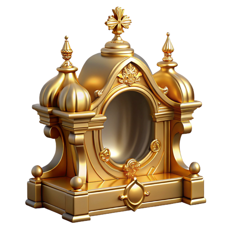 serene rustic Baroque church altar gilded detail, high resolution png