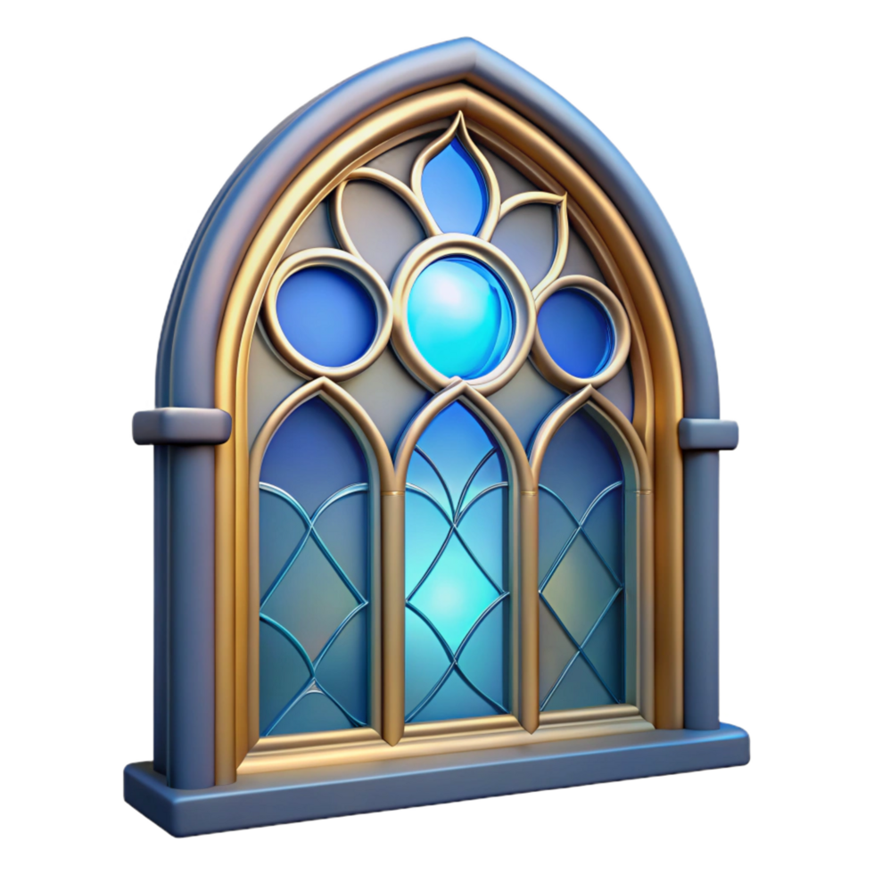 wonderful abstract Art Nouveau building stained glass window panel, authentic png