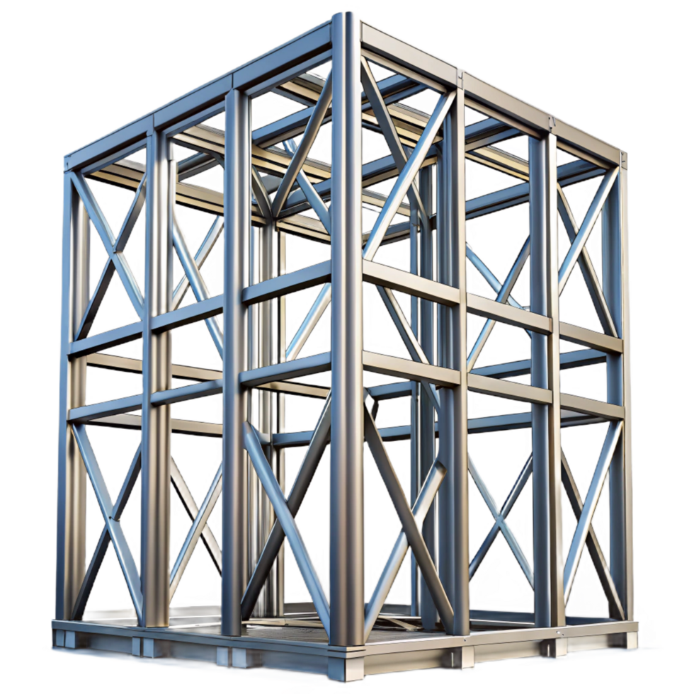 beautiful abstract Steel skyscraper frame structural element, 4K png