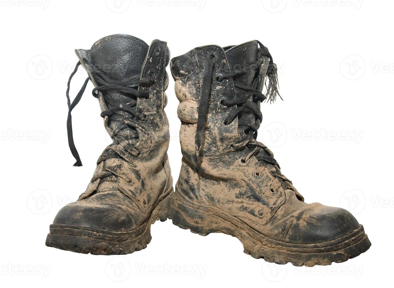 Dirty boots over white 2 photo
