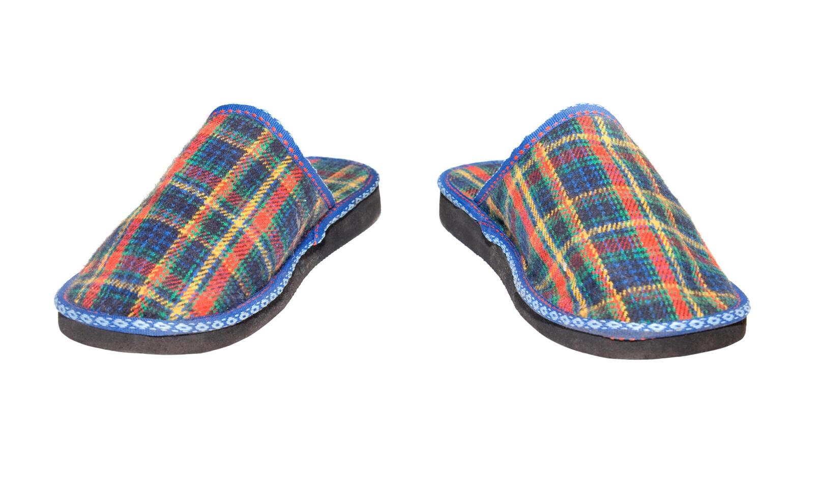 Checked slippers over white 3 photo