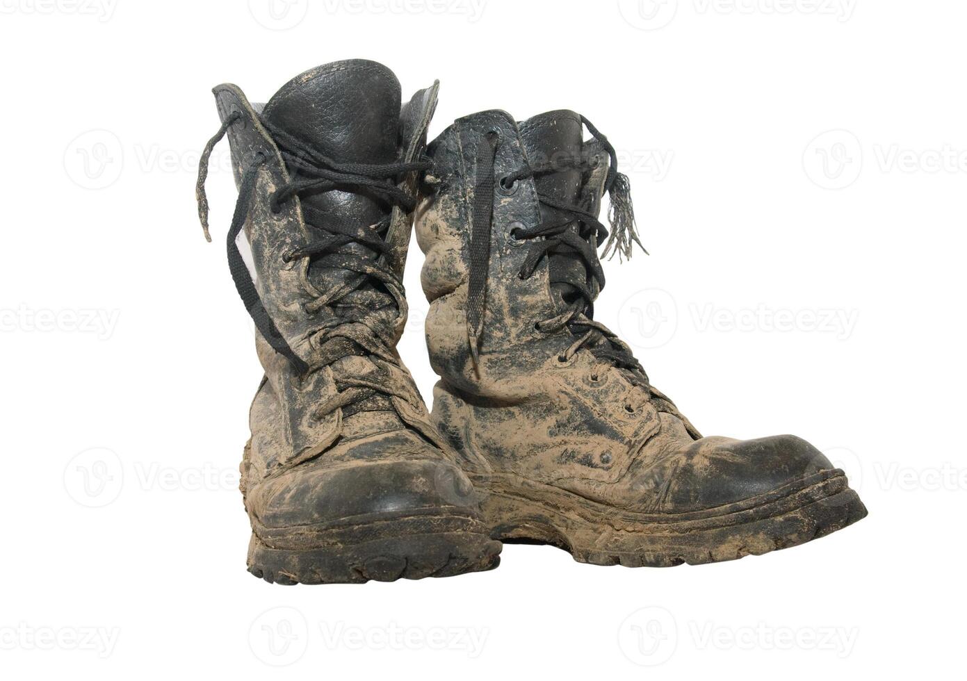 Dirty boots over white 3 photo