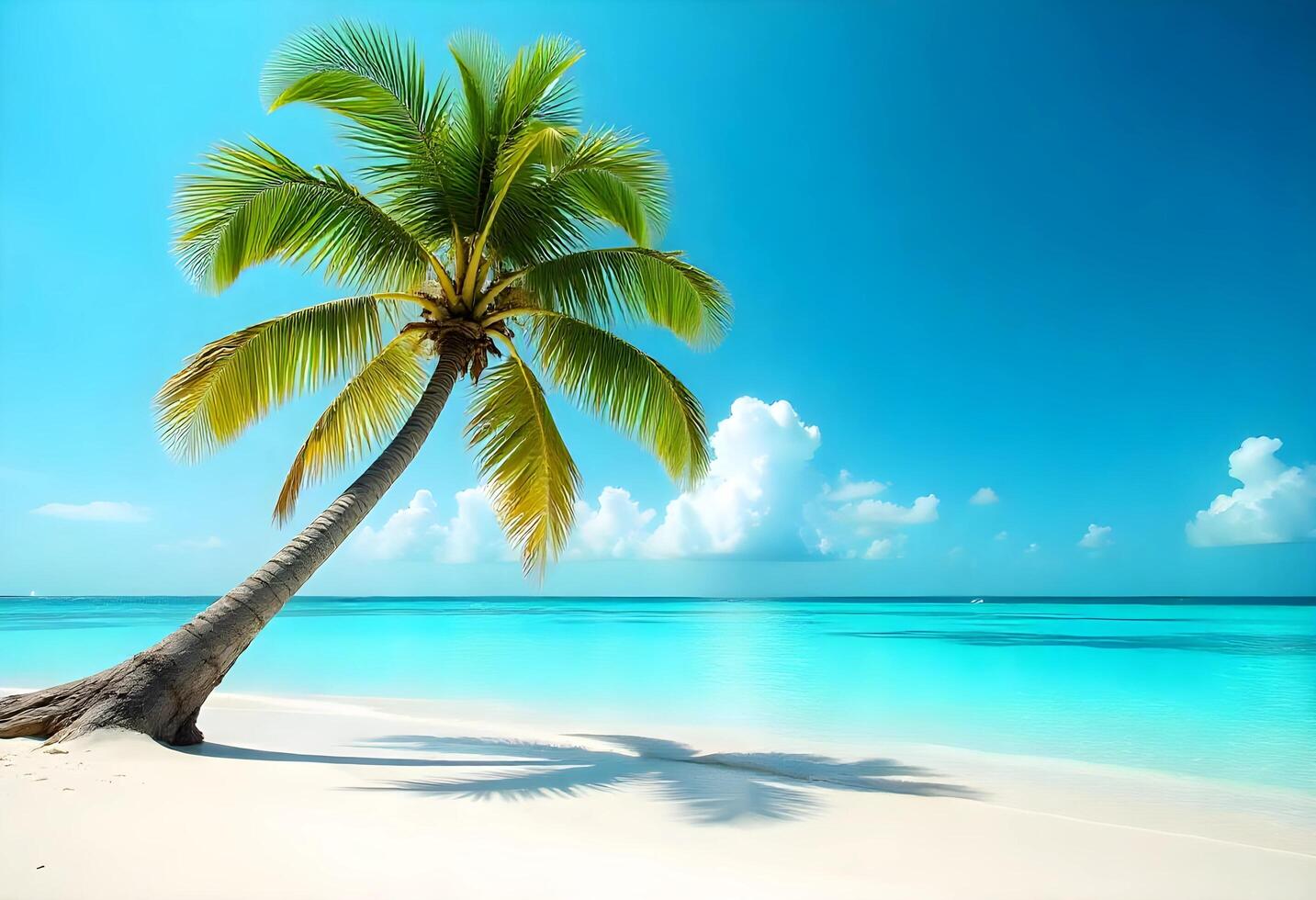 Tropical beach background as summer landscape with beach . Beautiful tropical beach banner. White sand and coco palms travel tourism wide panorama background concept. Amazing beach landscape. photo