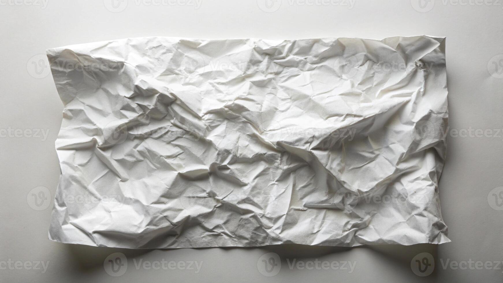 Old crumpled yellow paper in disarray abstract background crumpled piece of paper on a white surface photo
