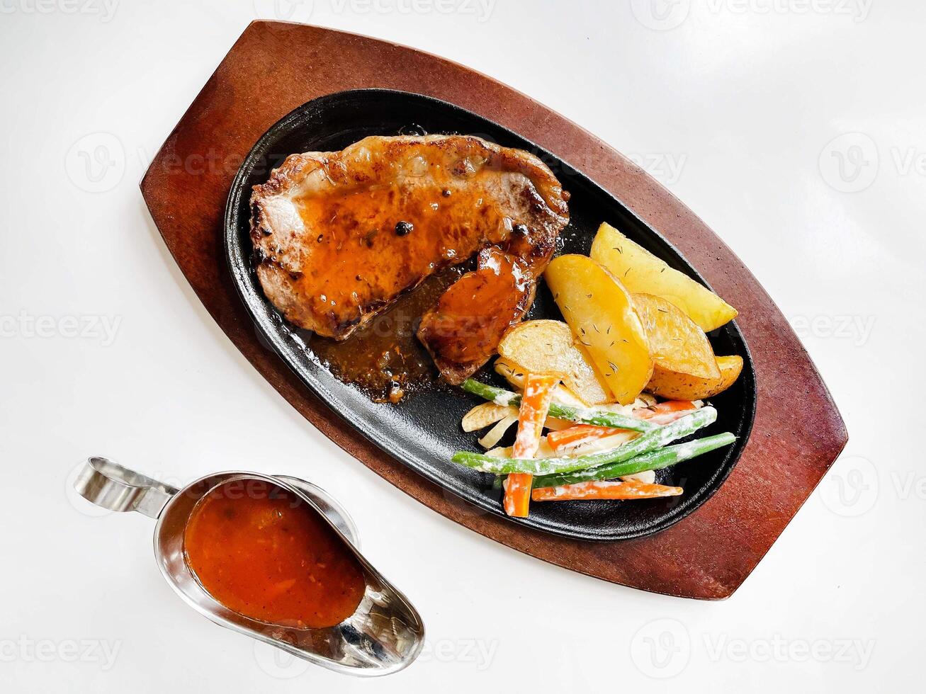 Sirloin steak barbeque sauce photo