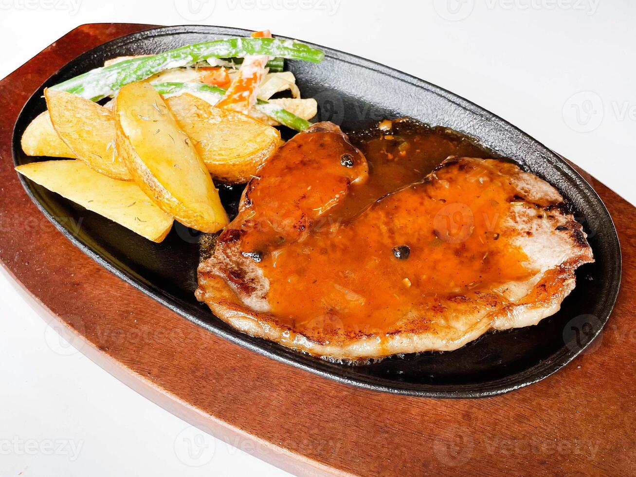 Sirloin steak with sauce photo