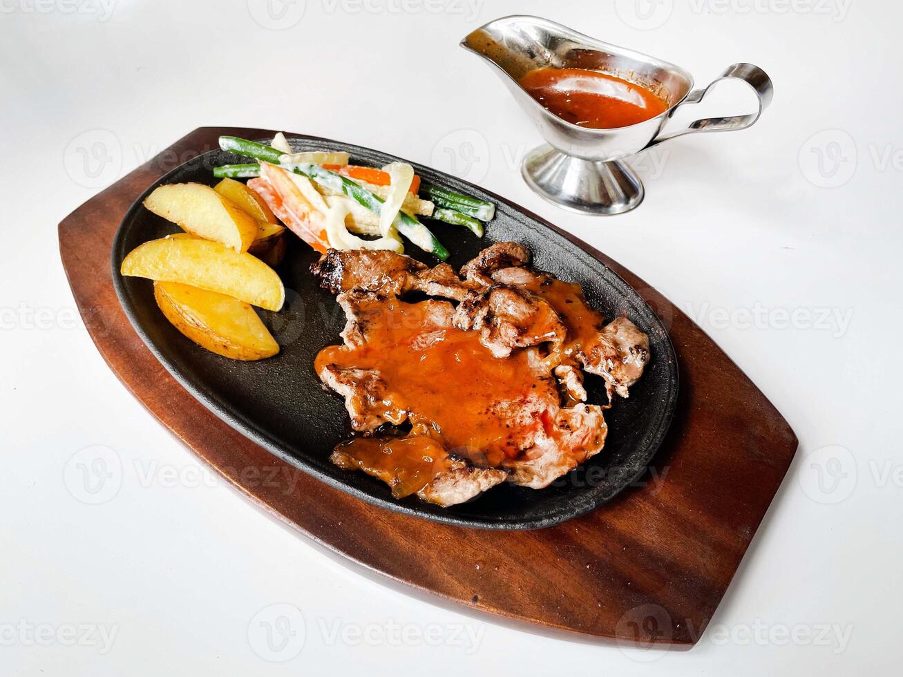 Ribeye steak with potato photo