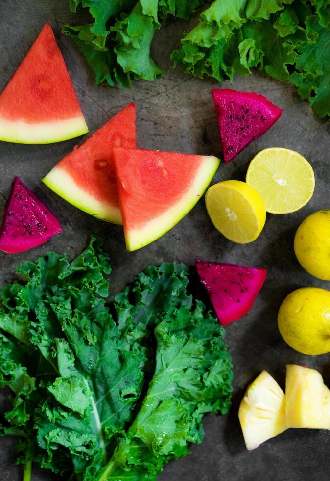Fresh fruits and vegetables photo