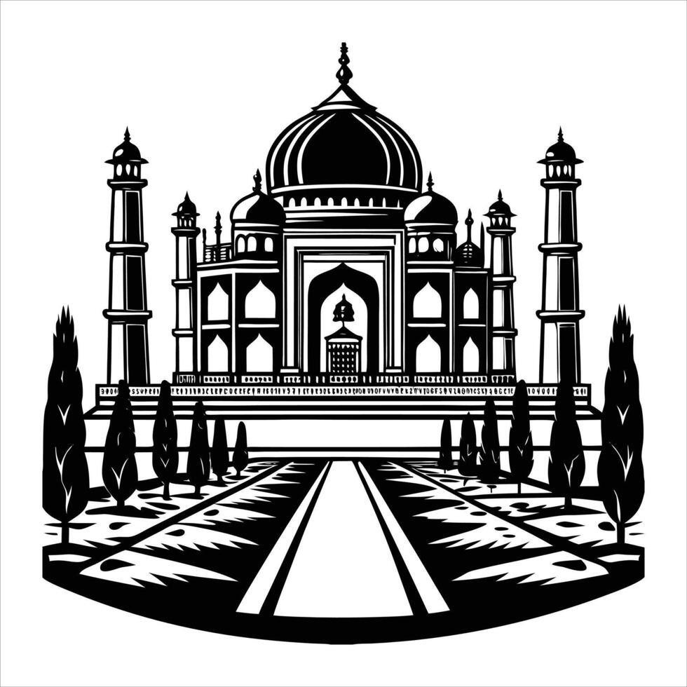 taj mahal agra india vector