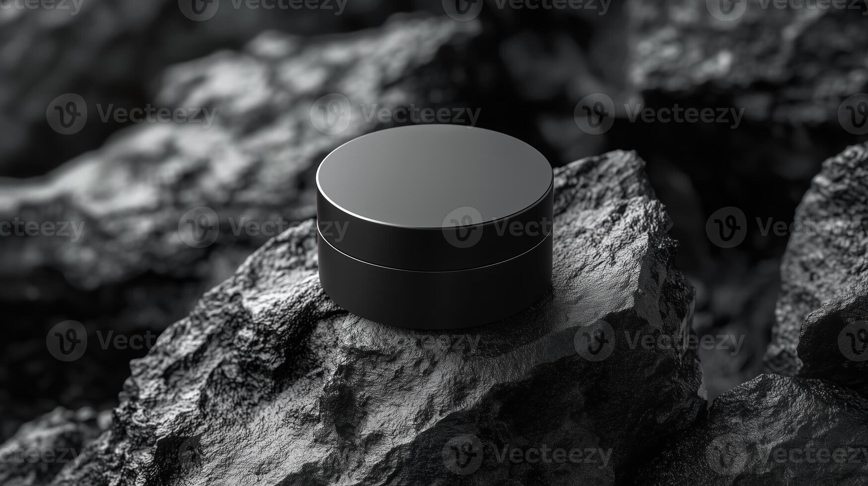 Black cosmetic cream jar, face cream container, premium beauty skin product can mockup for advertising. 5 photo