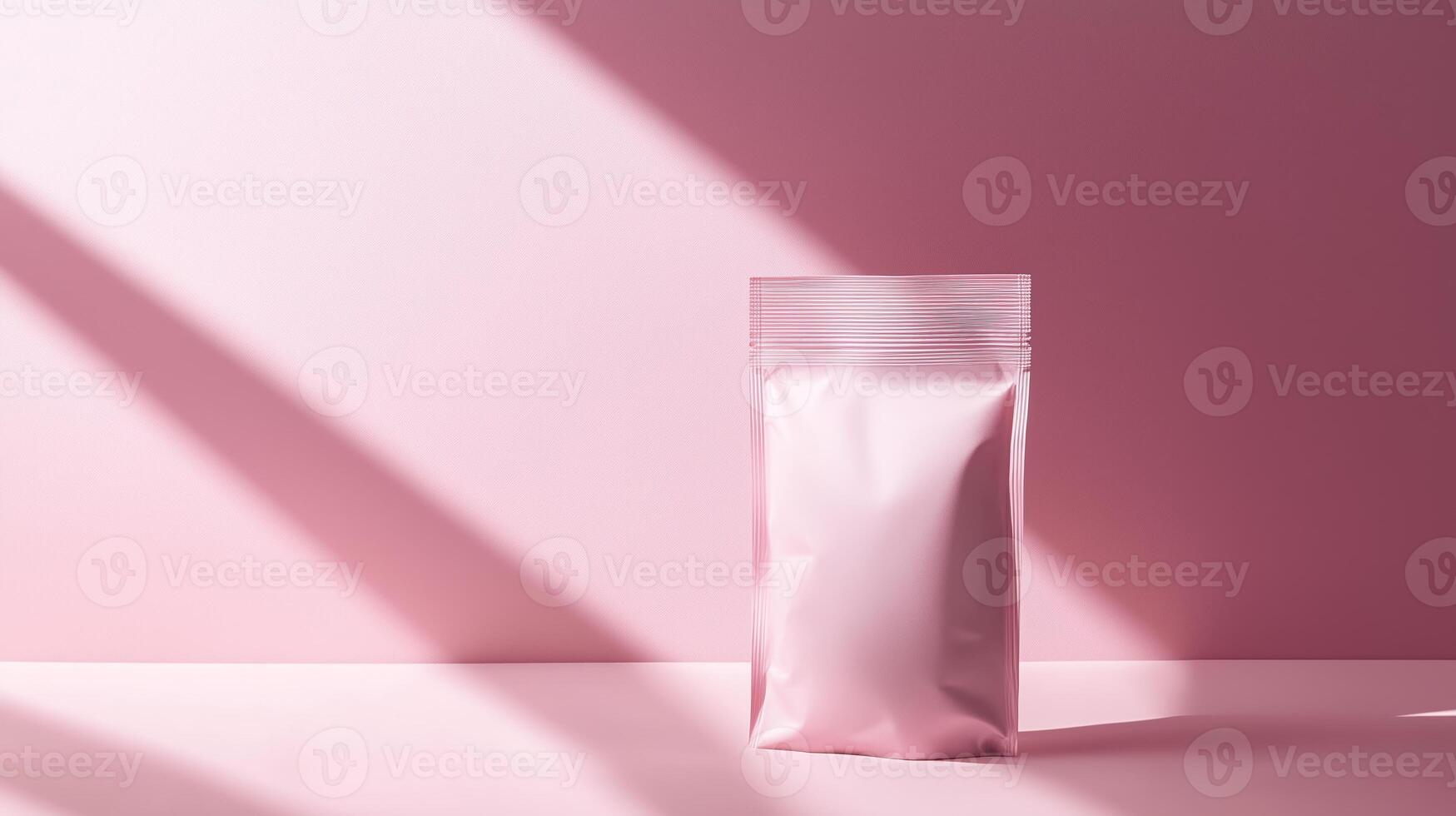 Light shining spotlight on a bag of protein with pink background. 16 photo