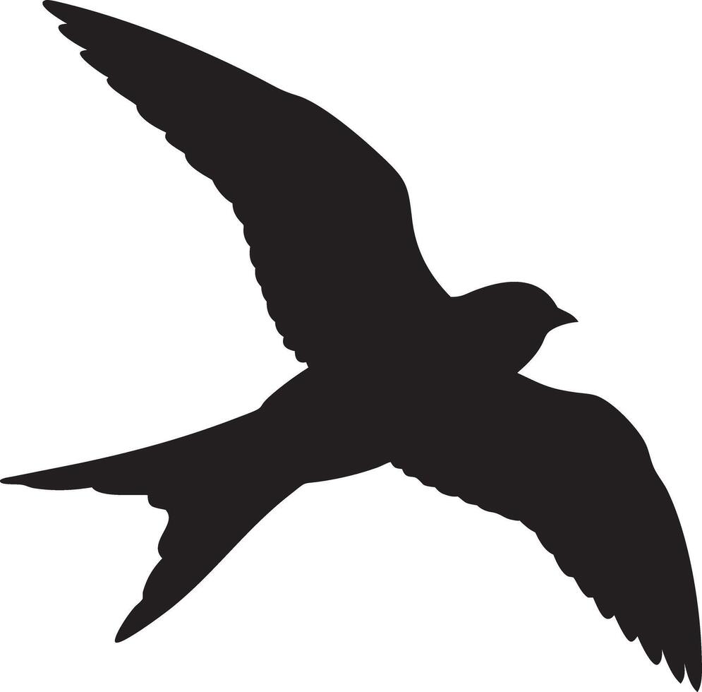 a black silhouette of a bird flying in the air vector