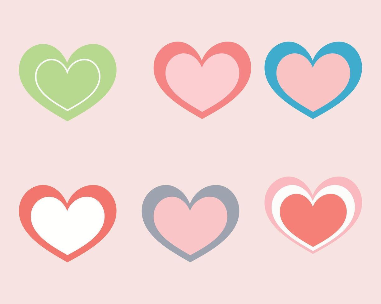 Creative Collection of Love Shape Heart Graphics vector