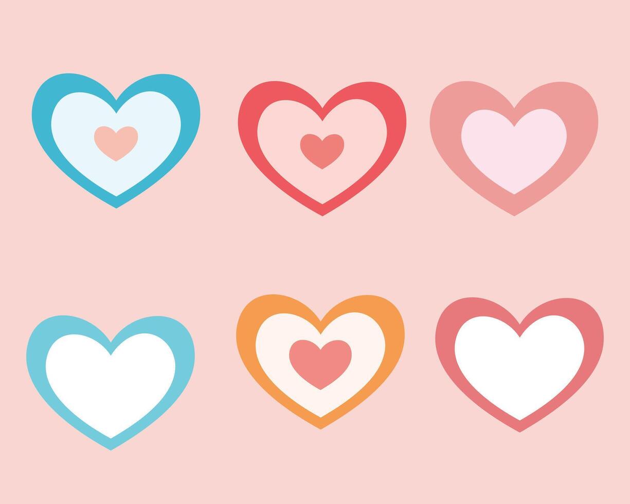 Love Shape Heart Elements Collection vector