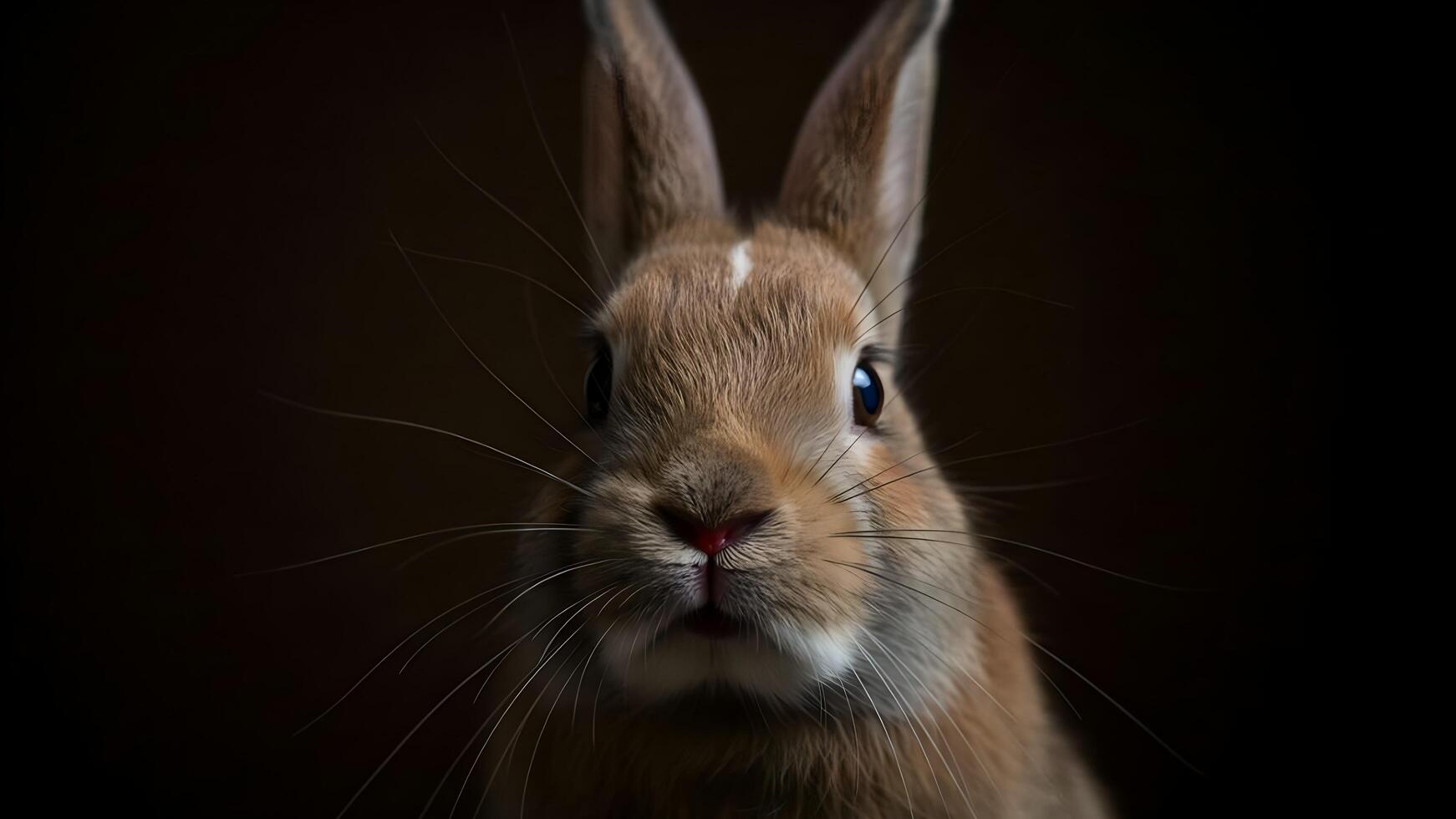 a rabbit's face with a natural background photo