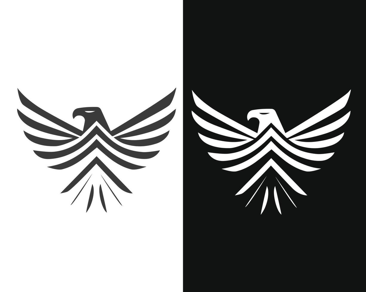 Bold Flying Eagle with Spread Wings and Sharp Eyes vector