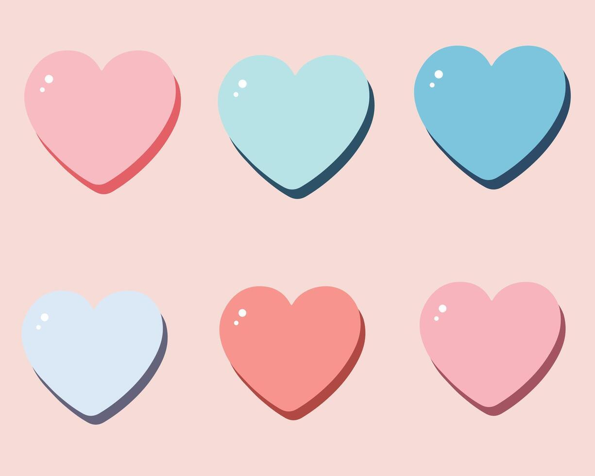 Modern Love Heart Icon Pack vector
