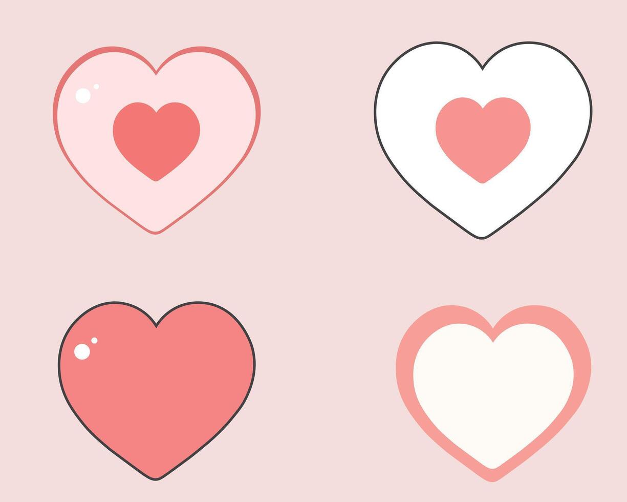 Collection of Romantic Heart Shapes for Design vector