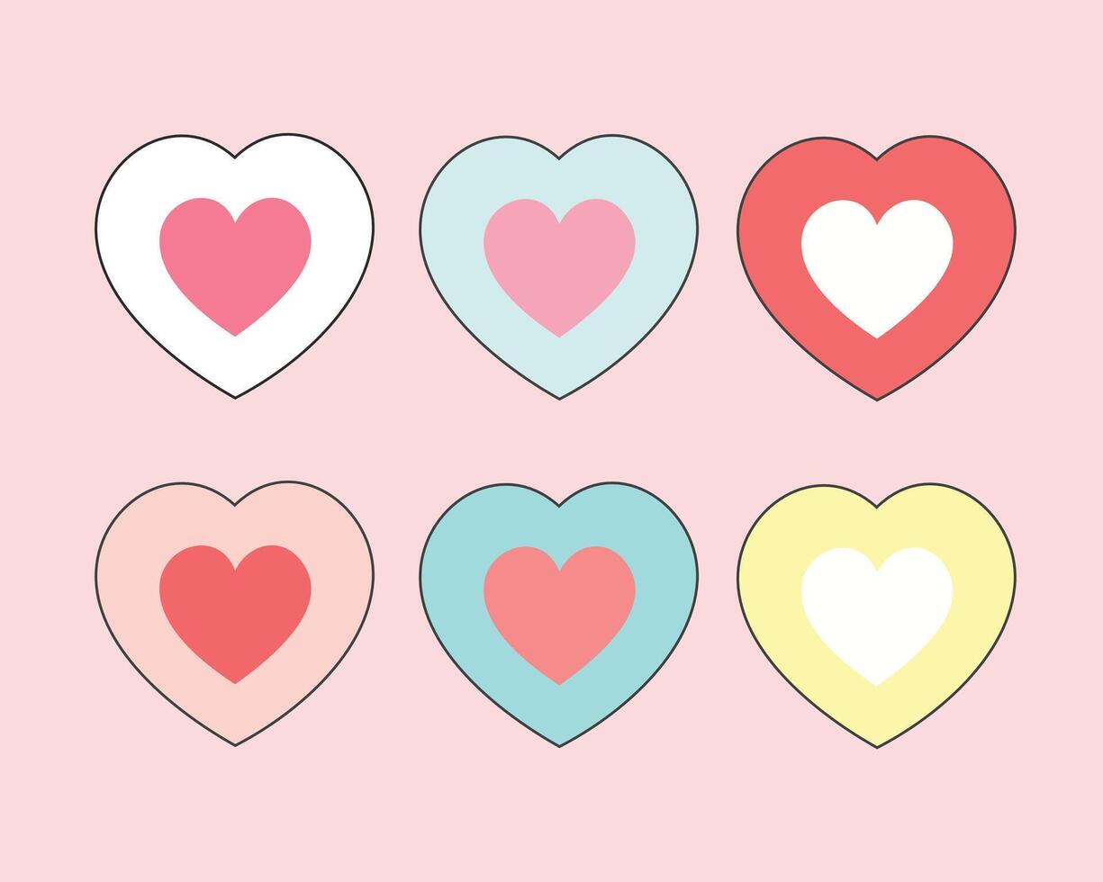 Romantic Collection of Love Shape Heart Icons vector