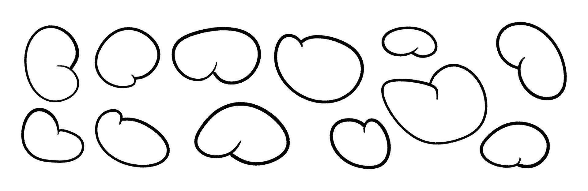 Organic blob shapes with irregular fluid forms. Abstract round spots and liquid bubble figures. Flat illustration isolated on white background. vector