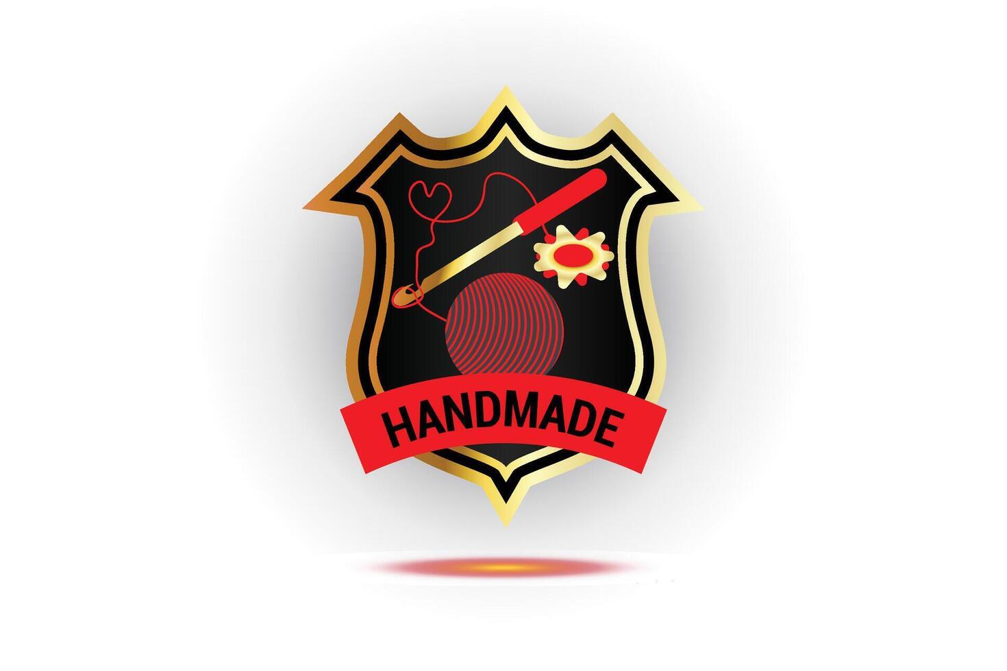 Handmade Crochet Badge. vector