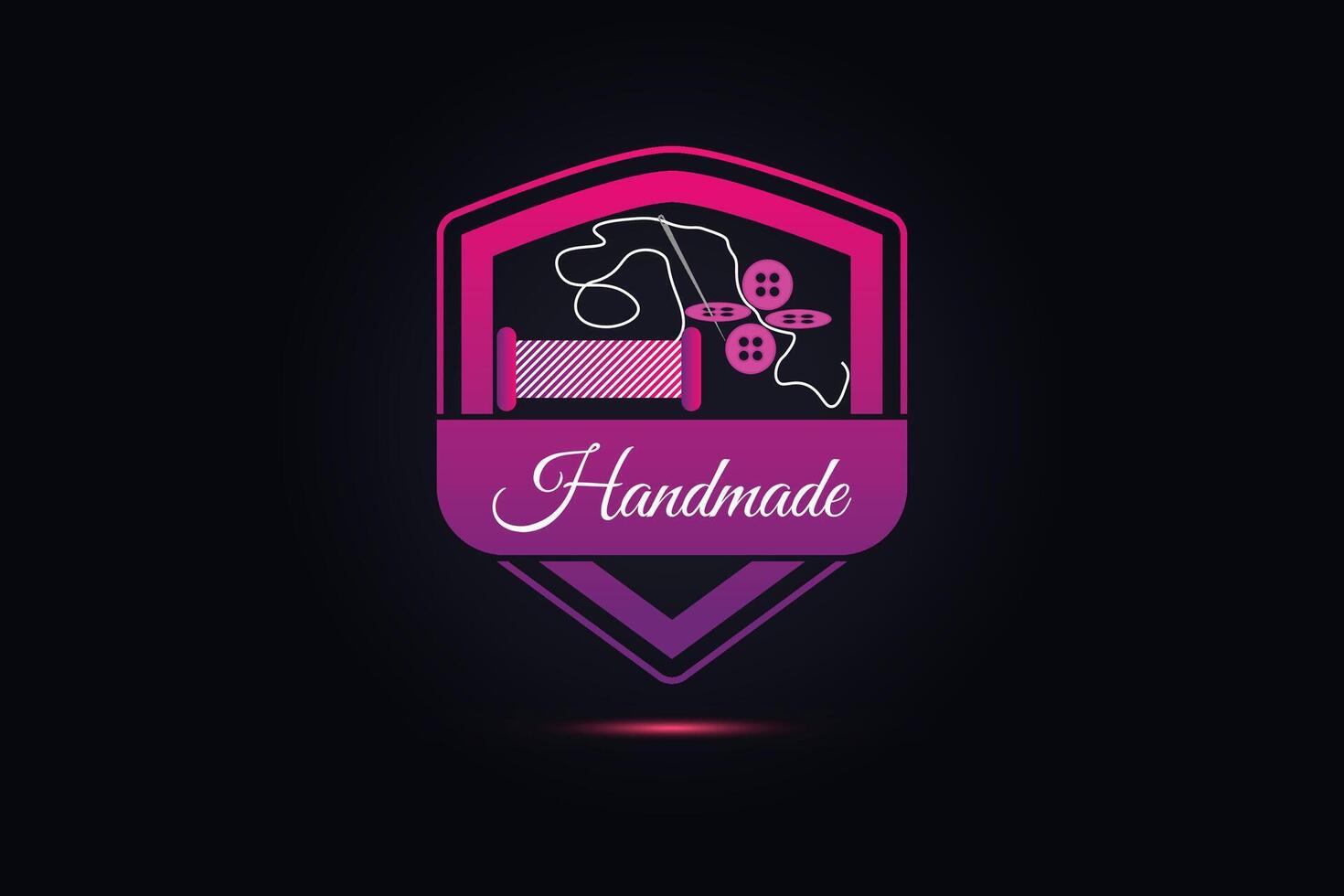 Handmade Sewing Badge Logo. vector