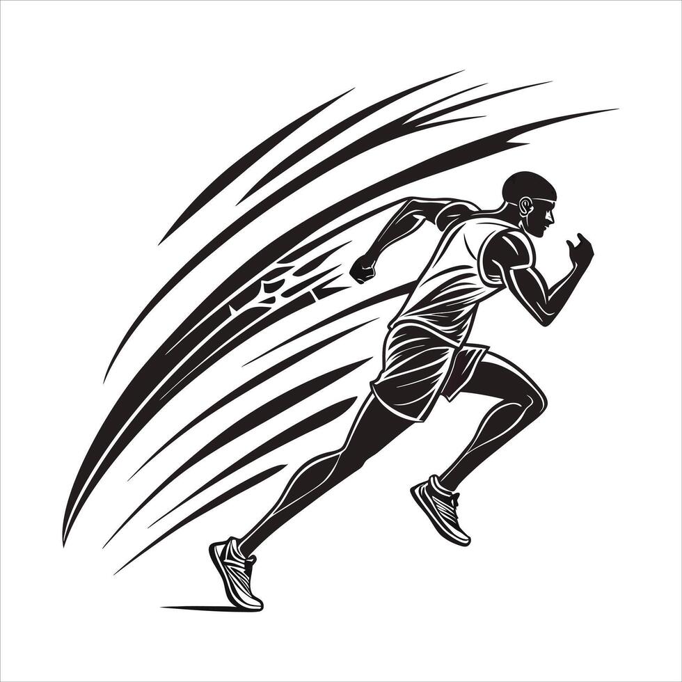 Abstract Running Athlete Stock vector