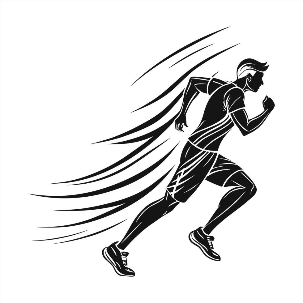 Abstract Running Athlete vector
