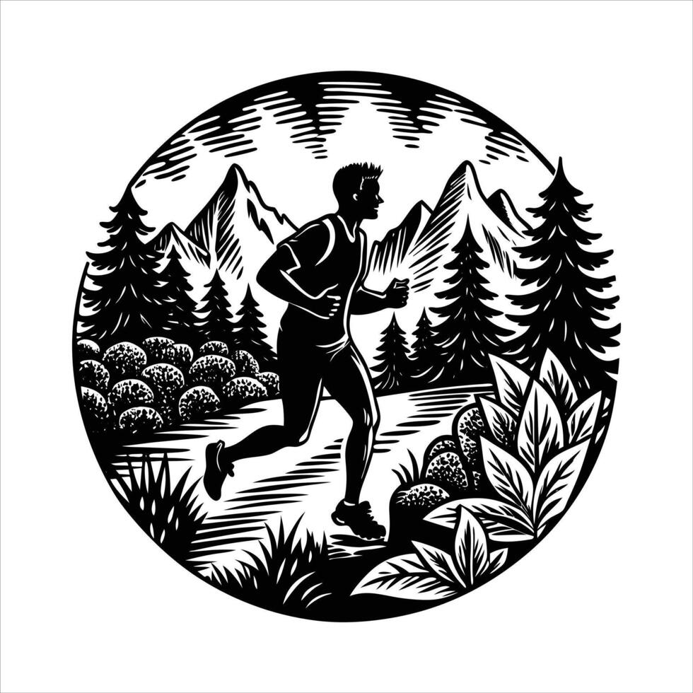 Trail Runners Con vector